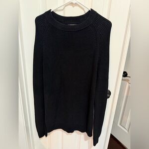 Quince Men’s Black Ribbed Knit Sweater M